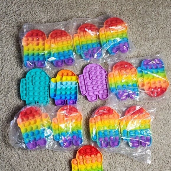 44 Pc Set Kids Fidget Popper Pop-It Toy Push Bubble Sensory Stress Relief - Picture 3 of 5